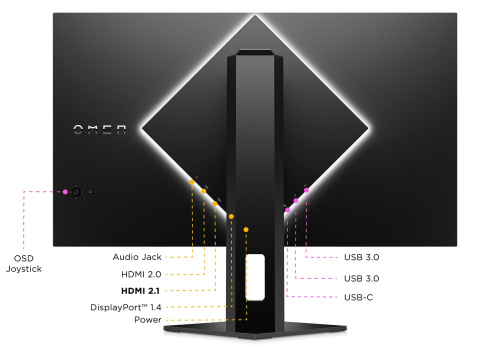 Monitor HP Omen 27u 4K Gaming UltraHD IPS 144Hz HDR 27 cali 3840x2160 HDMI DisplayPort USB Type-C 3G6W0E9