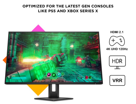 Monitor HP Omen 27u 4K Gaming UltraHD IPS 144Hz HDR 27 cali 3840x2160 HDMI DisplayPort USB Type-C 3G6W0E9