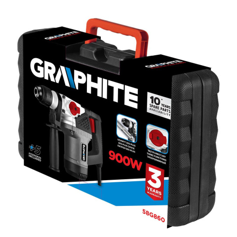 58G860 MŁOT UDAROWY SDS+ 900W, WALIZKA GRAPHITE