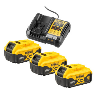 DCB1104P3-QW Zestaw Ładowarka wielonapięciowa XR + 3 akumulatory 5Ah DeWalt