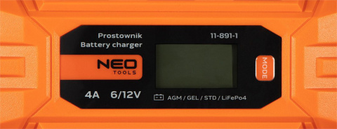 11-891-1 PROSTOWNIK AUTOMATYCZNY 4A/70W, 3-120AH, DO AKUMULATORÓW KWASOWYCH/AGM/GEL NEO TOOLS