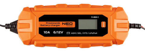 11-893-1 PROSTOWNIK AUTOMATYCZNY 10A/160W, 3-200AH, DO AKUMULATORÓW KWASOWYCH/AGM/GEL NEO TOOLS