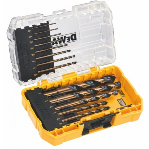 DT70727-QZ zestaw 14 szt. wierteł do metalu, HSS-G BLACK & GOLD, SMALL TOUGH CASE+ DeWALT