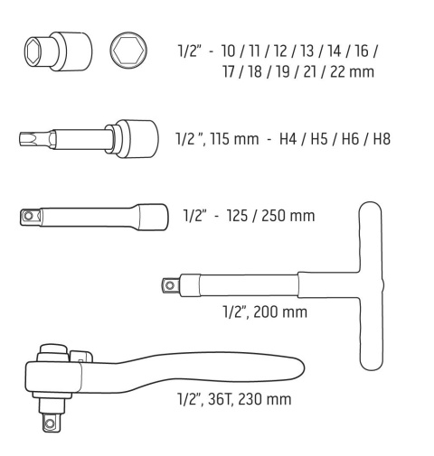 01-306 KLUCZE NASADOWE 1000V, IZOLOWANE DLA ELEKTRYKA 19SZT. NEO TOOLS