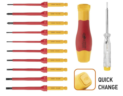 01-308 KOŃCÓWKI WKRĘTAKOWE Z UCHWYTEM 1000V, 12 SZT. NEO TOOLS