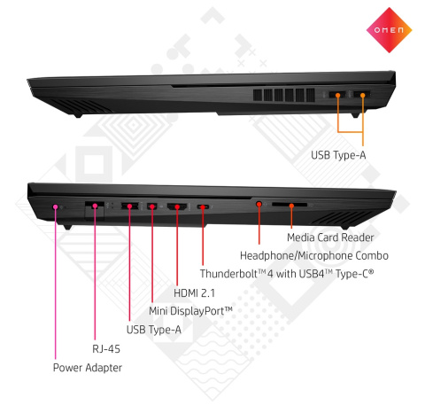 HP OMEN 17 FullHD IPS 144Hz Intel Core i7-13700HX 16-rdzeni 16GB DDR5 512GB SSD NVMe NVIDIA GeForce RTX 4060 8GB Windows 11