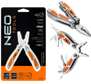 01-027 NARZĘDZIE WIELOFUNKCYJNE MINI, Z LED, ZESTAW 10 ELEMENTÓW NEO TOOLS