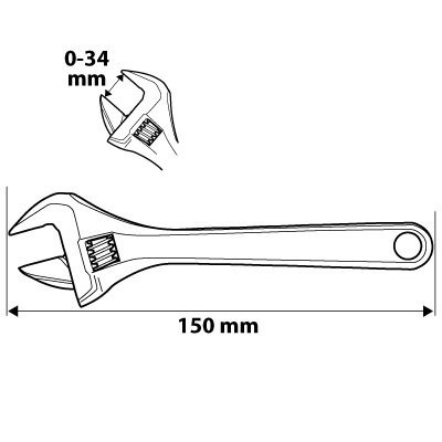 03-015 KLUCZ NASTAWNY 150 MM, ZAKRES 0-34 MM NEO TOOLS