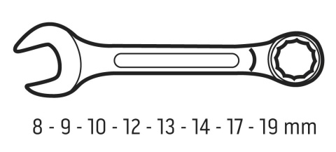 09-791 KLUCZE PŁASKO-OCZKOWE 8-19 MM (KRÓTKIE), ZESTAW 8 SZT. NEO TOOLS