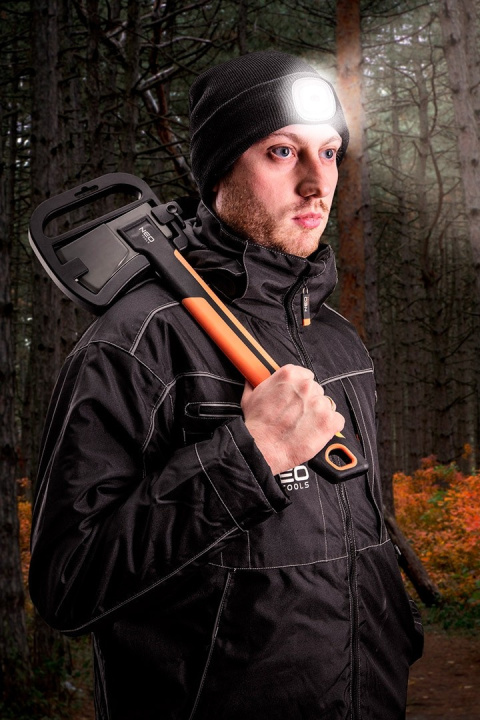 ZESTAW 81-621=D1 CZAPKA Z LATARKĄ NEO TOOLS + 81-628 KOMIN PREMIUM ZIMOWY