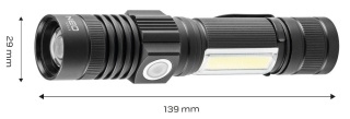 99-033 LATARKA AKUMULATOROWA USB 800 LM 2 W 1 CREE T6 LED NEO TOOLS