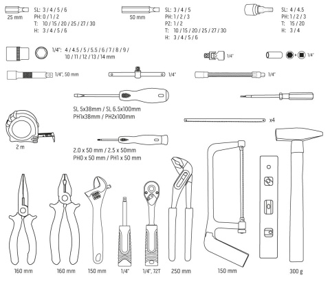 10-202 ZESTAW NARZĘDZI 88 ELEMENTÓW NEO TOOLS