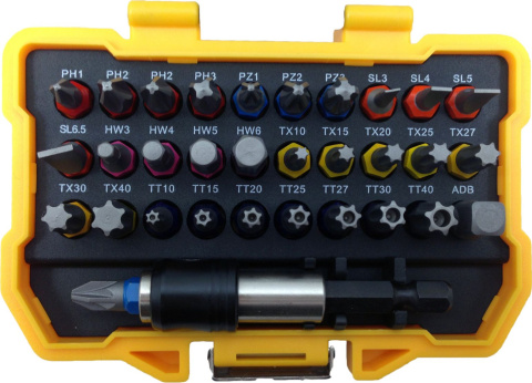 DT7969-QZ Zestaw bitów 1/4" z adapterami 32szt. DeWalt