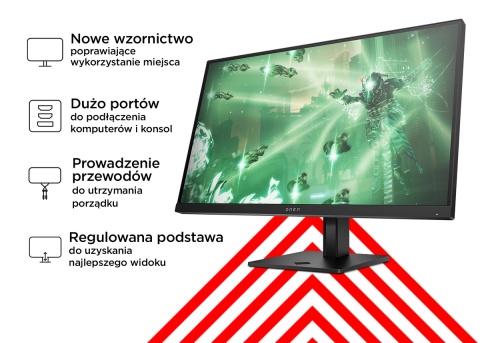 Monitor HP Omen 27q QHD IPS 165Hz 27 cali 2560x1440 HDMI DisplayPort pivot 780H4E9