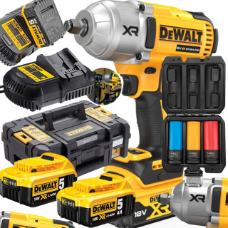 DEWALT UDAROWY KLUCZ AKUMULATOROWY DCF900P2T-QW DO KÓŁ 18V 5Ah 1355Nm + NASADKI