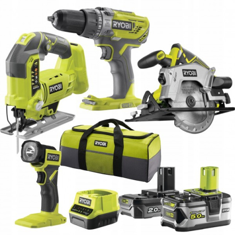 RCK184A-252S ZESTAW ELEKTRONARZĘDZI RYOBI (WIERTARKO-WKRĘTARKA R18DD3, WYRZYNARKA R18JS, PILARKA RWSL1801 + AKCESORIA)