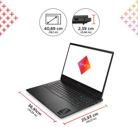 HP OMEN Gaming 16 FullHD IPS 165Hz Intel Core i7-13620H 10-rdzeni 16GB DDR5 1TB SSD NVMe NVIDIA GeForce RTX 4060 8GB Windows 11