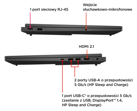 HP OMEN Gaming 16 FullHD IPS 165Hz Intel Core i7-13620H 10-rdzeni 16GB DDR5 1TB SSD NVMe NVIDIA GeForce RTX 4060 8GB Windows 11