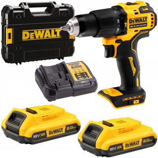 DCD709D2T-QW Wiertarko-wkrętarka udar 65Nm 2x(2,0Ah) 18V DeWalt