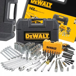 ZESTAW NARZĘDZI 142 ELEMENTÓW KLUCZE PŁASKIE NASADOWE DWMT73802-01 DEWALT