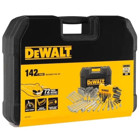 ZESTAW NARZĘDZI 142 ELEMENTÓW KLUCZE PŁASKIE NASADOWE DWMT73802-01 DEWALT