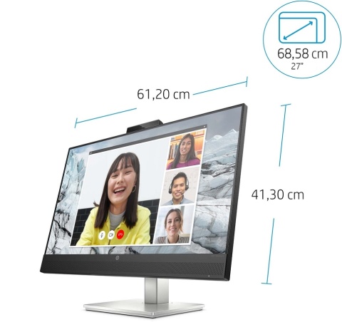 Monitor HP E27m G4 QHD Conferencing IPS 27 cali 2560x1440 75Hz HDMI DisplayPort USB Type-C 65W RJ45 VESA 100x100 40Z29AA