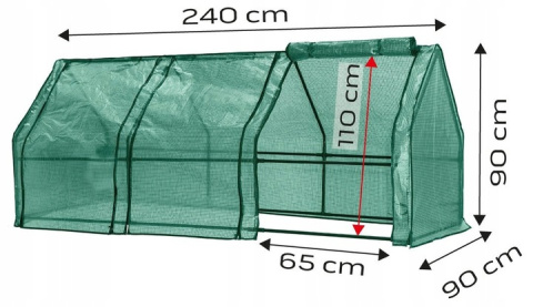 Szklarnia 240 x 90 x 90 cm, folia PE, metalowa konstrukcja 15-912 NEO TOOLS
