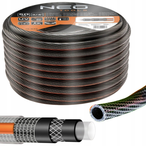 15-845 WĄŻ OGRODOWY OGRODOWY 3/4" X 50 M, 6-WARSTWOWY NEO PROFESSIONAL NEO TOOLS