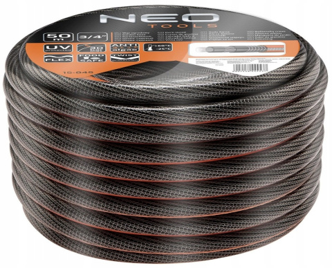 15-845 WĄŻ OGRODOWY OGRODOWY 3/4" X 50 M, 6-WARSTWOWY NEO PROFESSIONAL NEO TOOLS