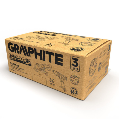 Zestaw elektronarzędzi Graphite 58GS001 (+ szlifierka 58GE130 i wiertarko-wkrętarka 58G010) GRAPHITE