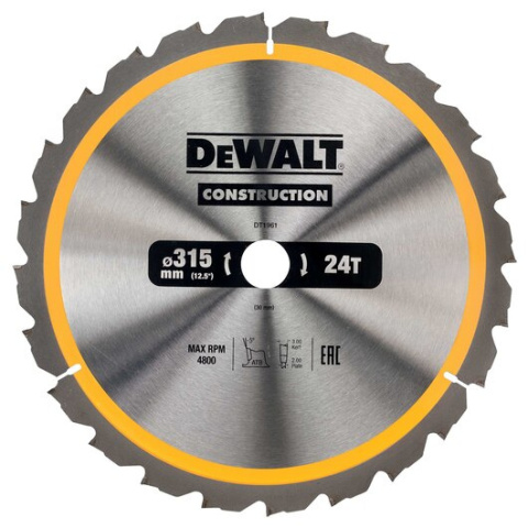 Tarcza tnąca DeWalt DT1961 315 x 30 mm 24 zęby