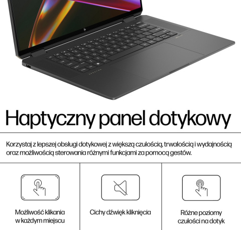 2w1 HP Spectre 16 x360 2.8K OLED 120Hz Intel Core Ultra 7 155H 16-rdzeni 32GB LPDDR5x 2TB SSD NVMe NVIDIA RTX 4050 6GB Win11