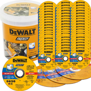 Zestaw 100 sztuk tarcz do cięcia metalu 125x1 Dewalt DT20540