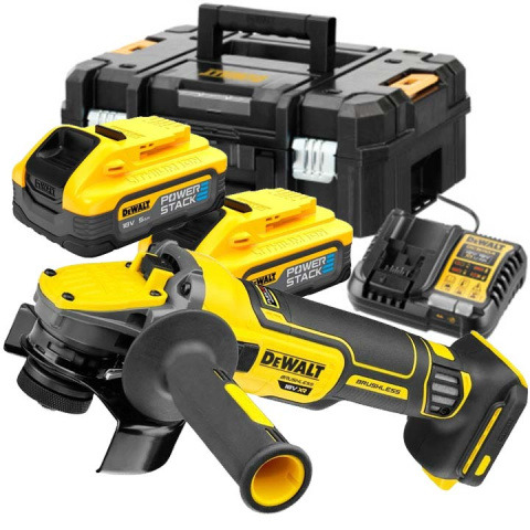 DEWALT SZLIFIERKA KĄTOWA 18V DCG409H2T 2x5,0Ah POWERSTACK FLEXVOLT ADVANTAG