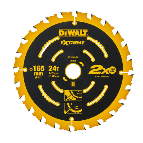 Piła tarczowa 165x20x24z DT10300 z widią DEWALT EXTREME