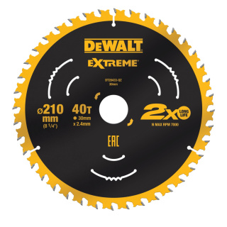 DT20433-QZ Tarcza do pilarki Extreme 210x30 mm 40T DEWALT