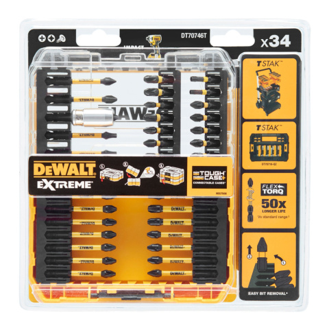 ZESTAW BITÓW TORX PHILIPS POZIDRIV 34 SZTUK DEWALT