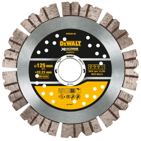 Tarcza diamentowa 125mm Extreme do betonu na sucho i mokro dewalt DT90294