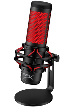 Mikrofon HyperX QuadCast RED, podświetlenie czerwone LED, streaming, gaming, podcasty, 4P5P6AA