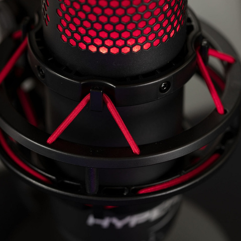 Mikrofon HyperX QuadCast RED, podświetlenie czerwone LED, streaming, gaming, podcasty, 4P5P6AA