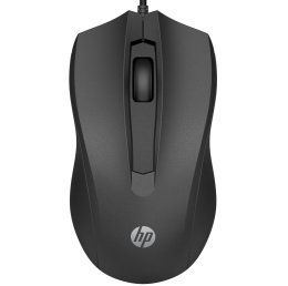 Mysz HP 100 optyczna przewodowa, USB, 3 przyciski, rolka, 1600 DPI, komfortowy profil, myszka 6VY96AA