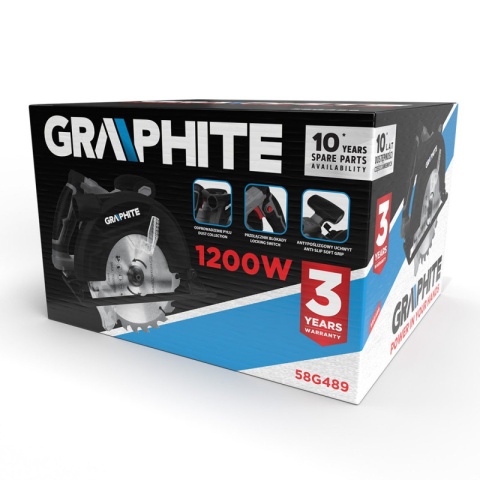 GRAPHITE PILARKA PIŁA TARCZOWA DO DREWNA KRAJZEGA 1200W TARCZA 185MM 58G489