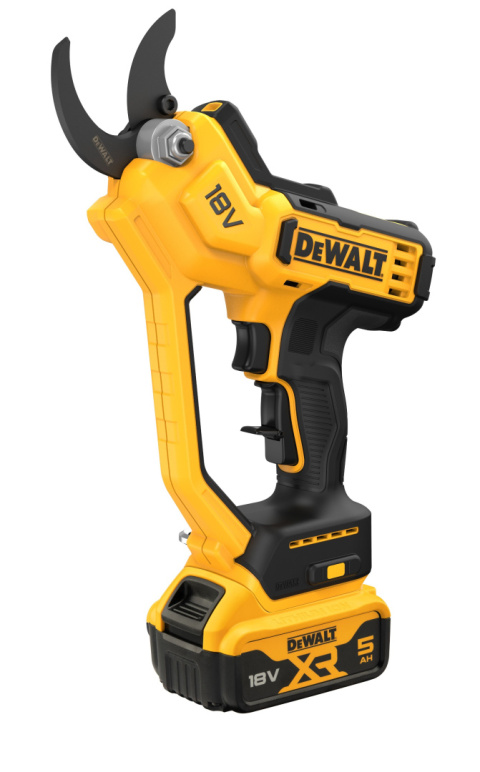 DEWALT SEKATOR AKUMULATOROWY DO GAŁĘZI KRZEWÓW 38 MM + AKUMULATOR 5Ah ŁAD.