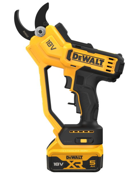 DEWALT SEKATOR AKUMULATOROWY DO GAŁĘZI KRZEWÓW 38 MM + AKUMULATOR 5Ah ŁAD.