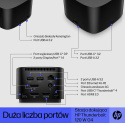 Stacja dokująca HP Thunderbolt 120W G4 4J0A2AA, 4x USB 3.2, 2x DisplayPort 1.4, HDMI 2.0, RJ-45, 2x USB Type-C