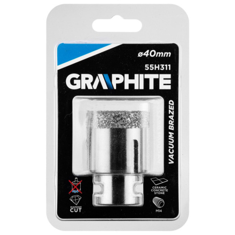 OTWORNICA DIAMENTOWA DO GRESU 40MM X M14 CERAMIKI GLAZURY GRAPHITE 55H311