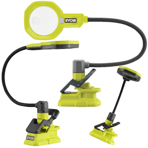 Ryobi Lampa 18V z Lupą 500 Lm na zacisk LED , RML18-0, Elastyczny