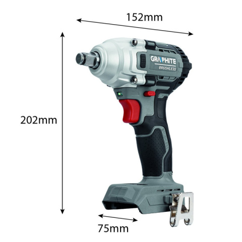 Klucz udarowy akumulatorowy 18V silnik bezszczotkowy 3-biegi 330Nm GRAPHITE 58G028-1