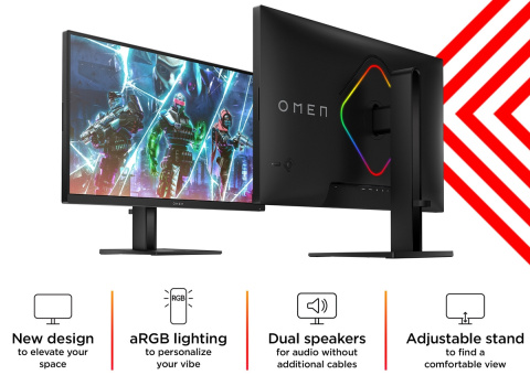 Monitor HP Omen 27qs QHD IPS 240Hz 27 cali 2560x1440 HDMI DisplayPort pivot wbudowane głośniki 780J4AA