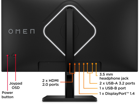 Monitor HP Omen 27qs QHD IPS 240Hz 27 cali 2560x1440 HDMI DisplayPort pivot wbudowane głośniki 780J4AA